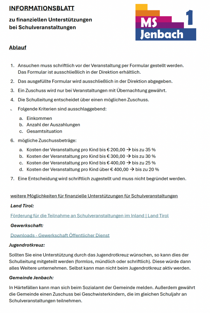 Infoormationsblatt